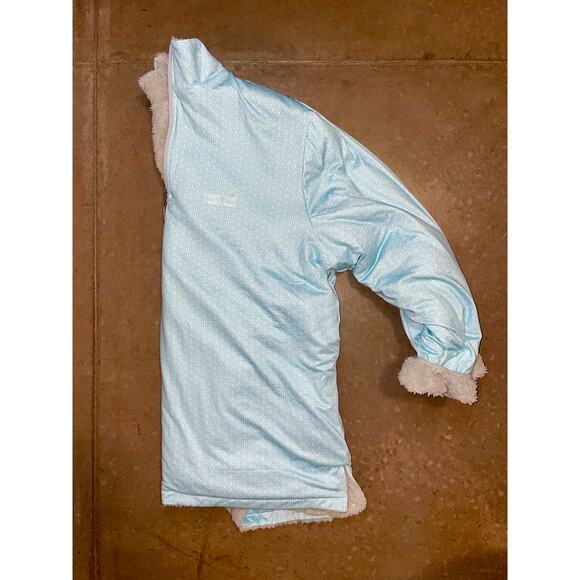 USA Palm Reversible Sherpa Fleece Pullover 1/4 Zip Gray Blue Men’s Size XL - Picture 10 of 10